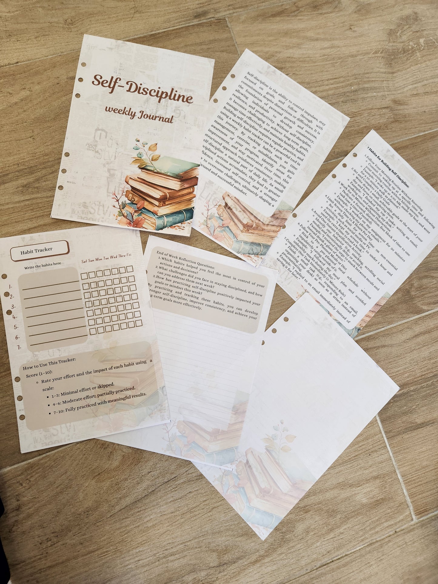 Self-Discipline Weekly Journal (A5) – Printable Life Skills Habit Tracker