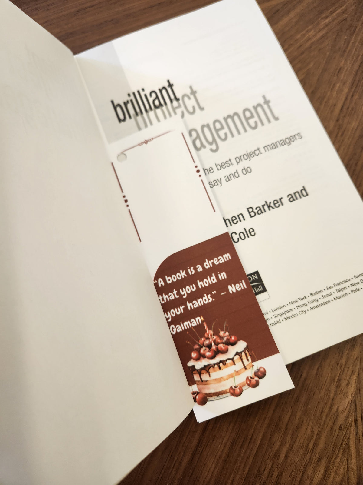 Burgundy Dream Bookmark – Neil Gaiman Quote