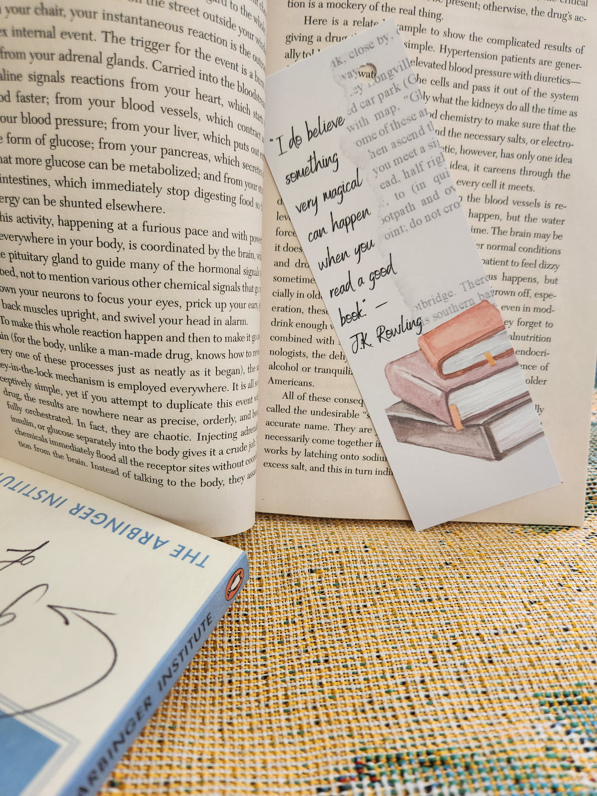Watercolor Books Bookmark – J.K. Rowling Quote