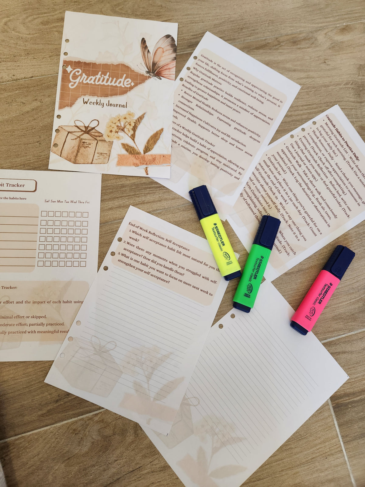 Gratitude Weekly Journal (A5) – Printable Life Skills Habit Tracker