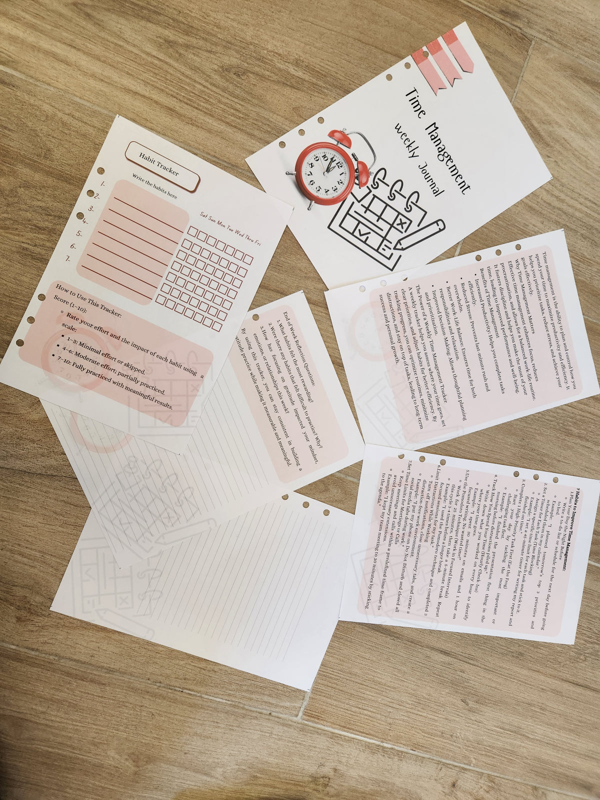 Time Management Weekly Journal (A5) – Printable Life Skills Habit Tracker