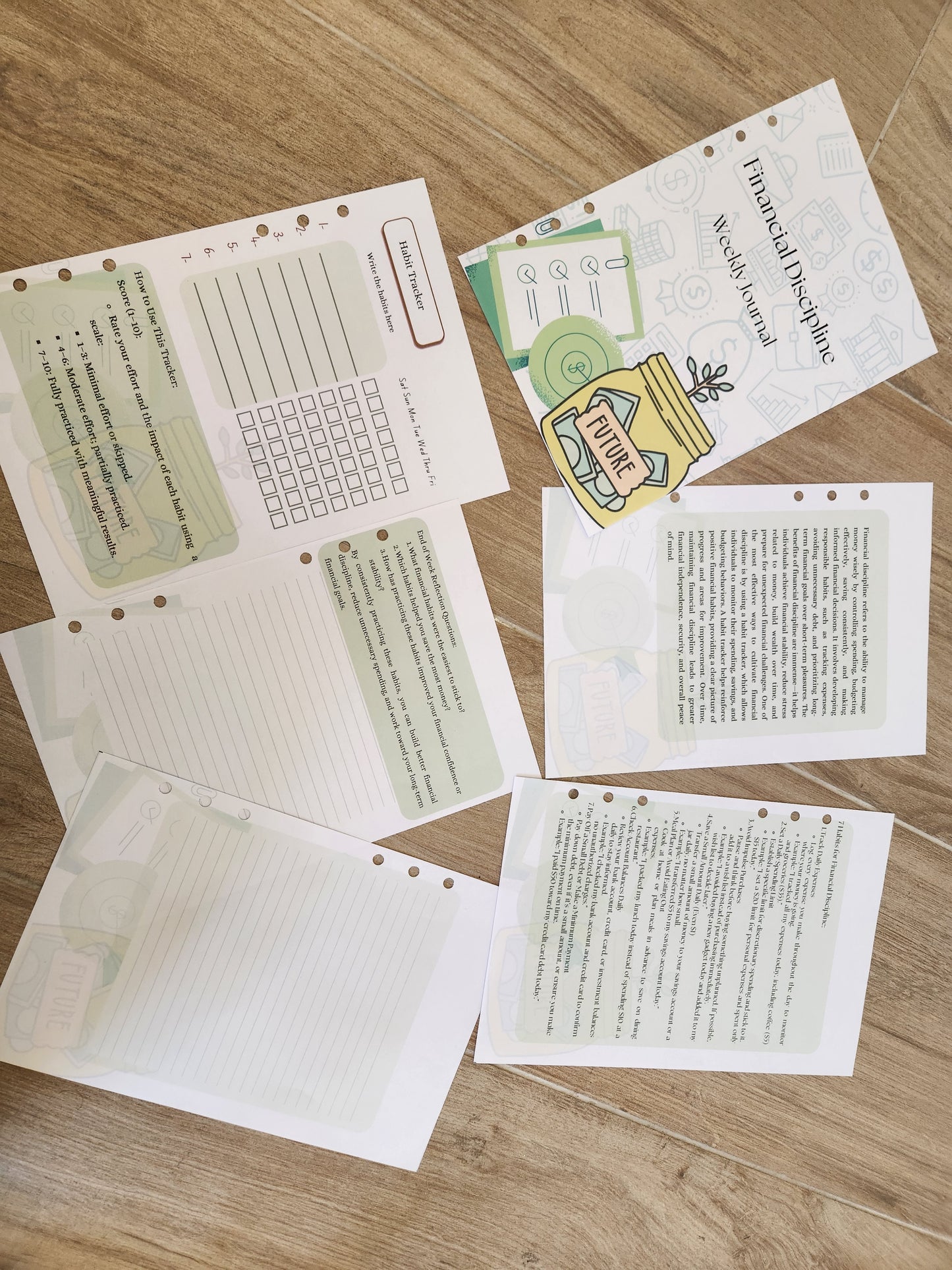 Financial Discipline Weekly Journal (A5) – Printable Life Skills Habit Tracker