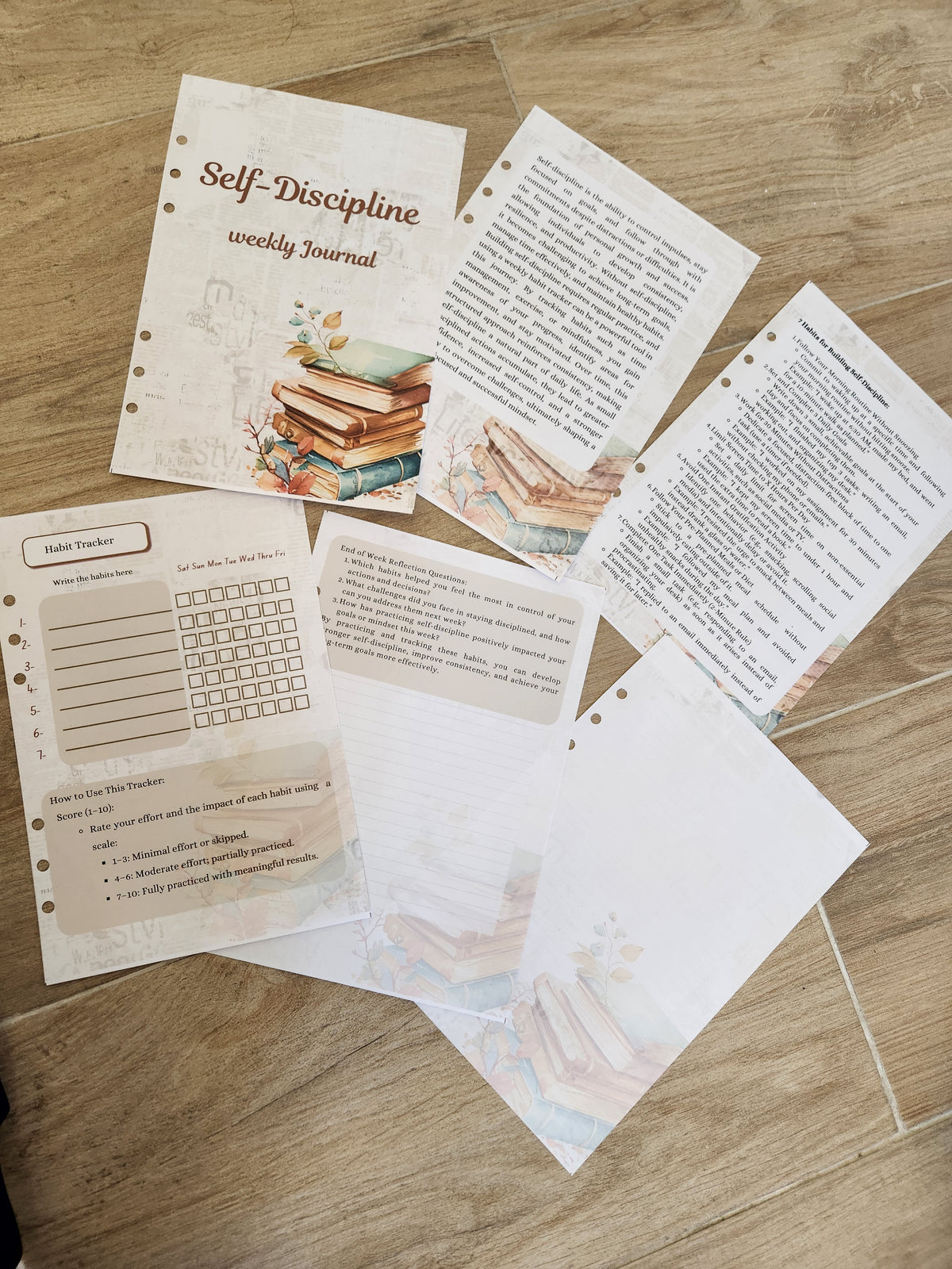 Self-Discipline Weekly Journal (A5) – Printable Life Skills Habit Tracker