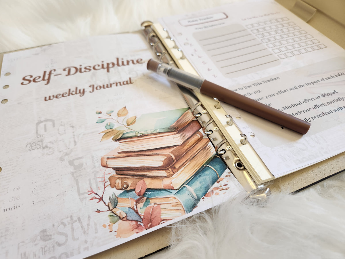 Self-Discipline Weekly Journal (A5) – Printable Life Skills Habit Tracker