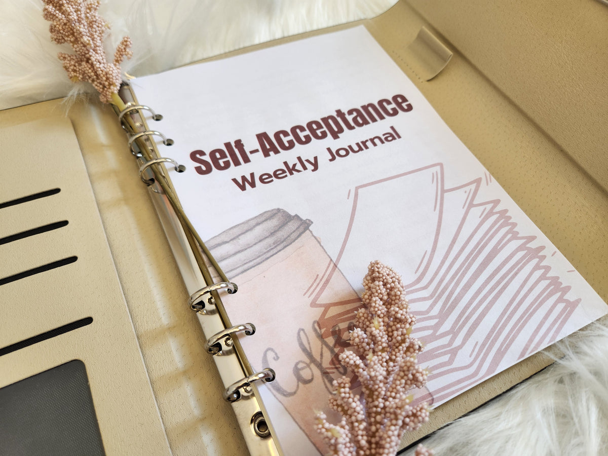 Self-Acceptance Weekly Journal (A5) – Printable Life Skills Habit Tracker