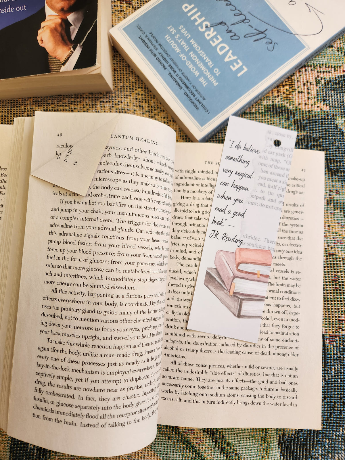 Watercolor Books Bookmark – J.K. Rowling Quote
