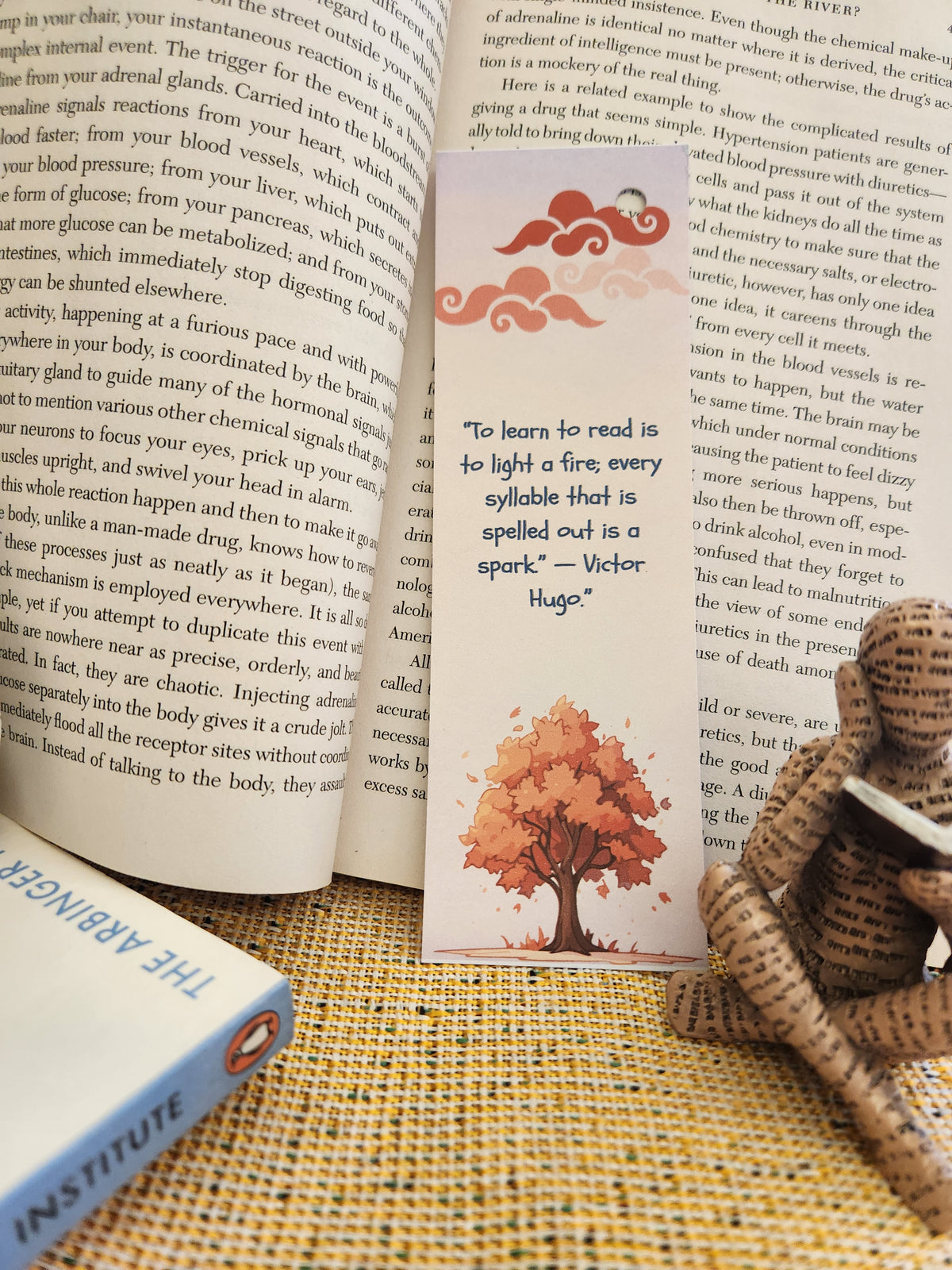 Autumn Sunset Bookmark – Victor Hugo Reading Quote