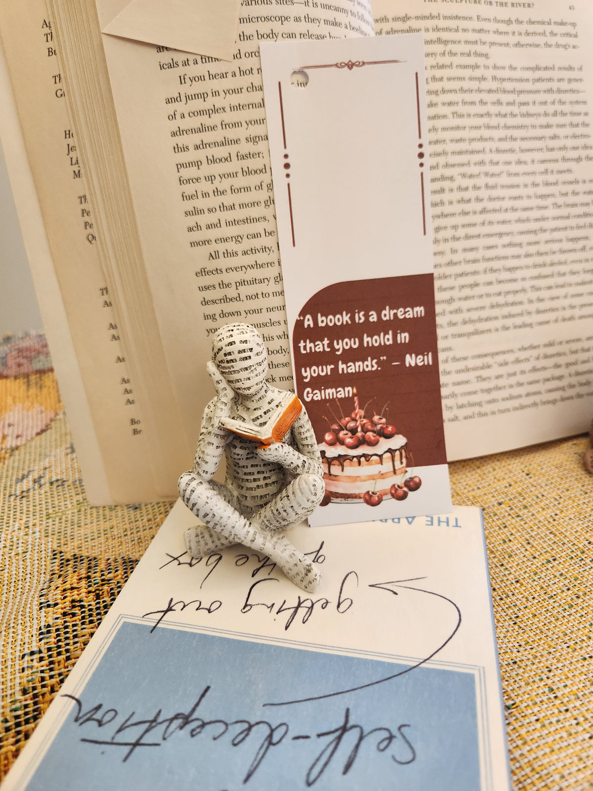 Burgundy Dream Bookmark – Neil Gaiman Quote