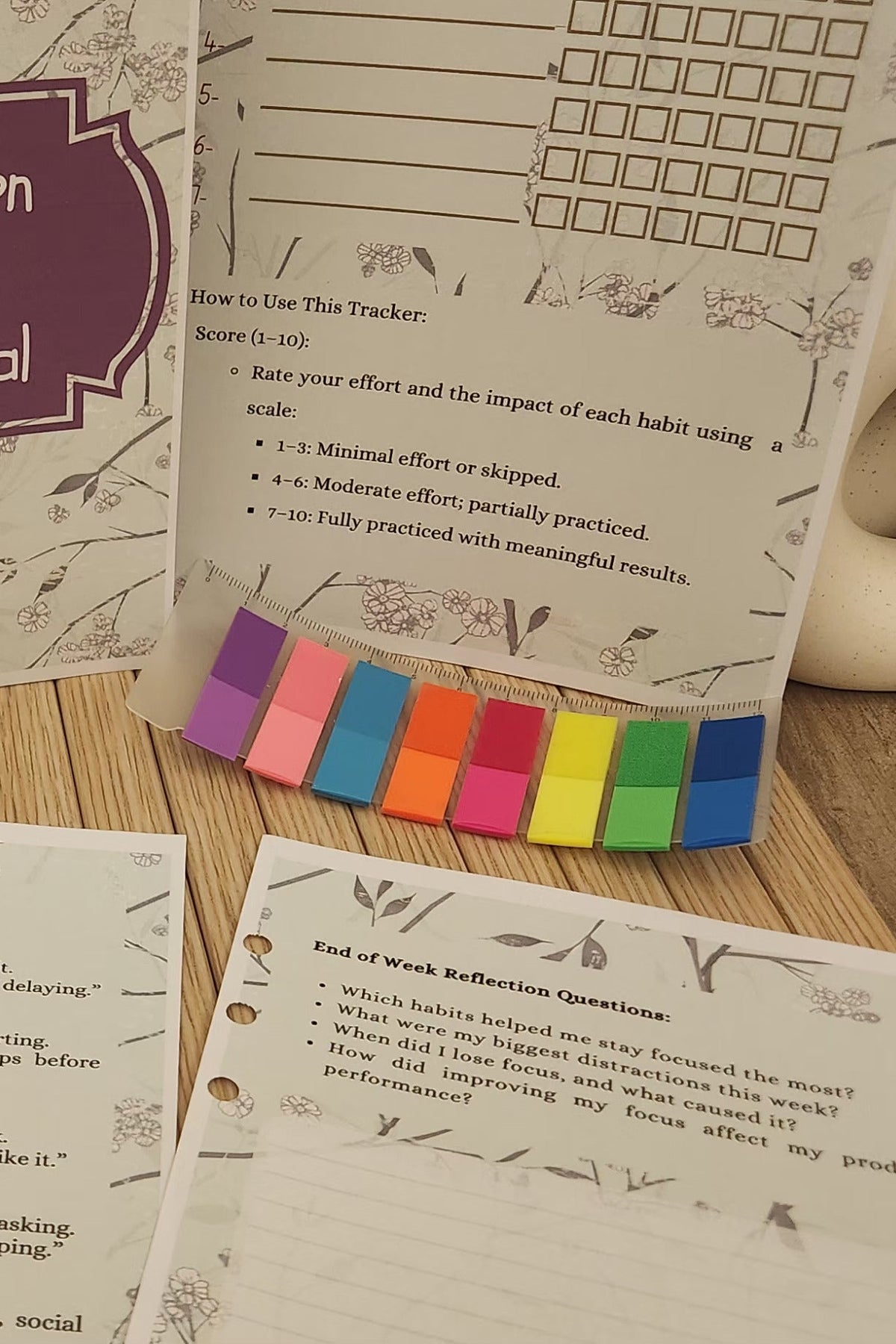Procrastination Control Weekly Journal – Printable Digital Journal