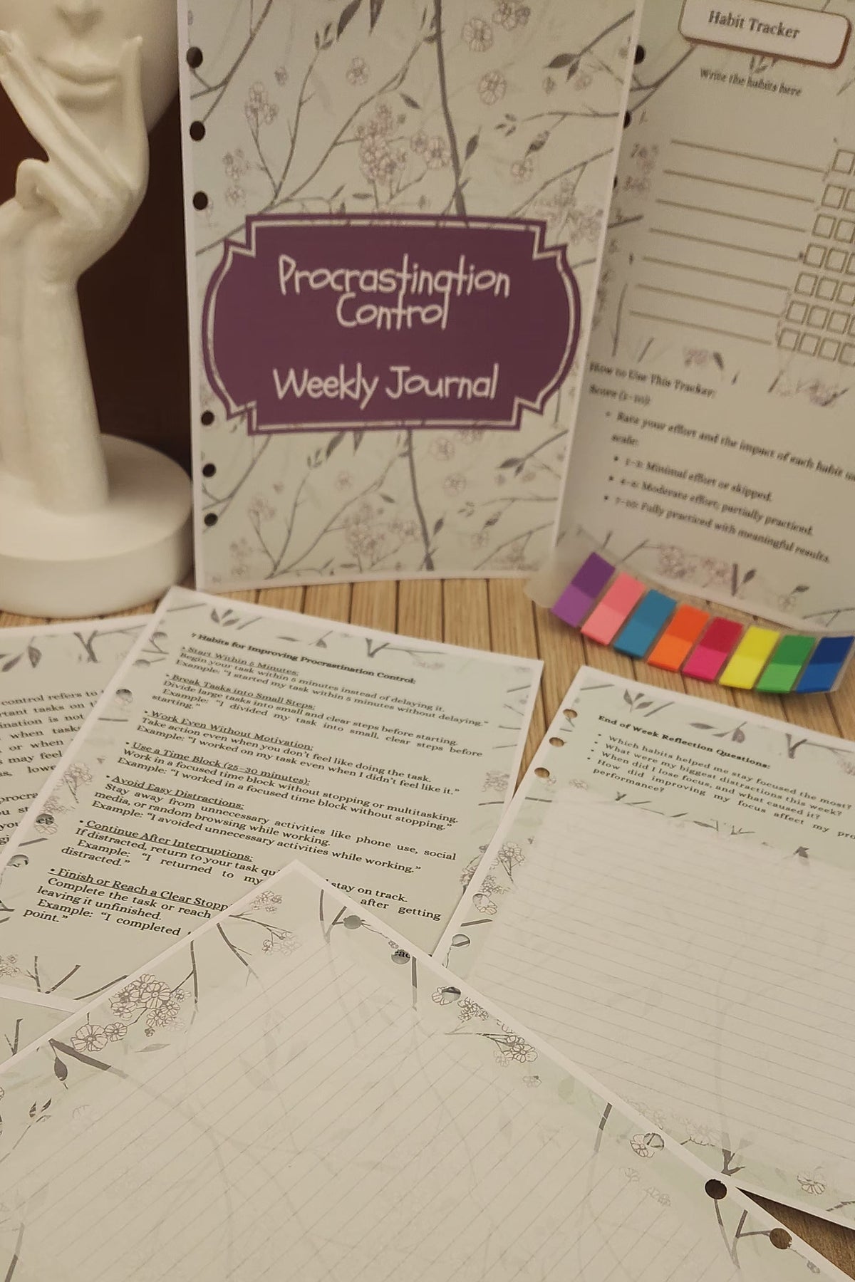 Procrastination Control Weekly Journal – Printable Digital Journal