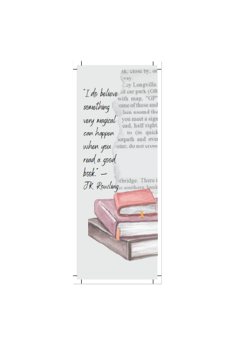 Watercolor Books Bookmark – J.K. Rowling Quote