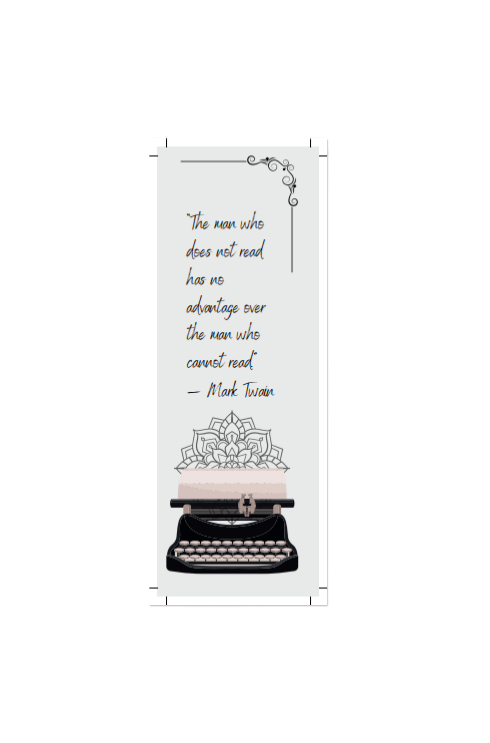 Vintage Typewriter Bookmark – Mark Twain Reading Quote