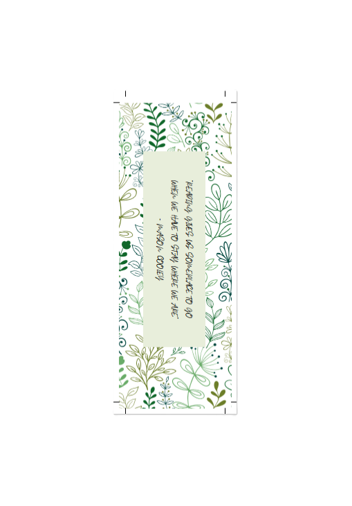 Botanical Green Bookmark – Mindful Boundaries Quote