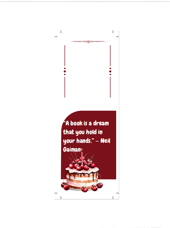 Burgundy Dream Bookmark – Neil Gaiman Quote